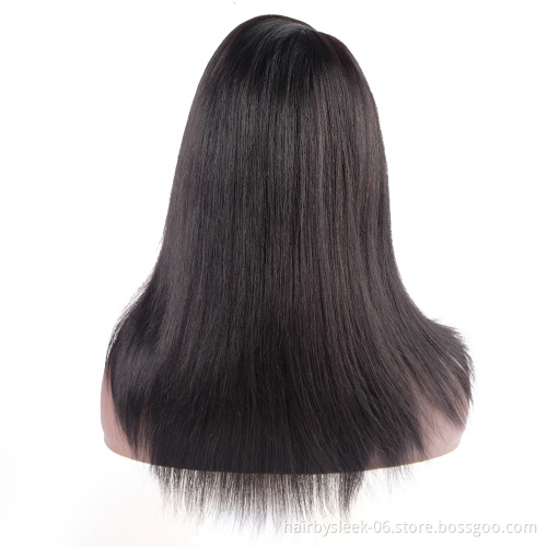 19 inches Lace Front Wigs Hd Transparent Swiss Human Hair Straight 360 Lace Frontal Wig Glueless Brazilian Virgin Full Lace Wig